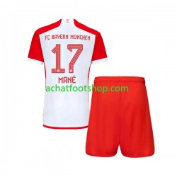 Maillot Bayern Munich Sadio Mane 17 Domicile Tenue pour Enfant 2023-2024 Manche Courte