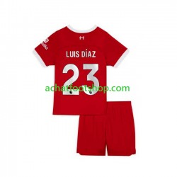 Maillot Liverpool Luis Diaz 23 Domicile Tenue pour Enfant 2023-2024 Manche Courte