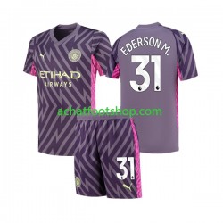 Maillot Manchester City Ederson Moraes 31 Gardien Extérieur Tenue pour Enfant 2023-2024 Manche Courte