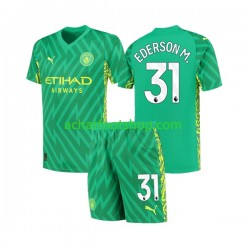 Maillot Manchester City Ederson Moraes 31 Gardien Domicile Tenue pour Enfant 2023-2024 Manche Courte