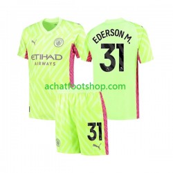 Maillot Manchester City Ederson Moraes 31 Gardien 3ème Tenue pour Enfant 2023-2024 Manche Courte