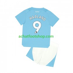 Maillot Manchester City Haaland 9 Domicile Tenue pour Enfant 2023-2024 Manche Courte