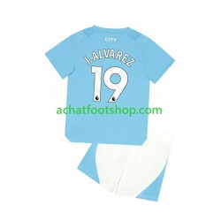 Maillot Manchester City J. ALVAREZ 19 Domicile Tenue pour Enfant 2023-2024 Manche Courte