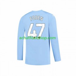 Maillot Manchester City Phil Foden 47 Domicile Tenue pour Homme 2023-2024 Manche Longue