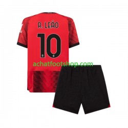Maillot AC Milan Rafael Leao 10 Domicile Tenue pour Enfant 2023-2024 Manche Courte