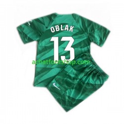 Maillot Atlético Madrid JAN OBLAK 13 Gardien Extérieur Tenue pour Enfant 2023-2024 Manche Courte