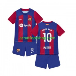 Maillot FC Barcelone Ansu Fati 10 Domicile Tenue pour Enfant 2023-2024 Manche Courte