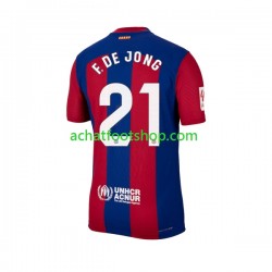 Maillot FC Barcelone Frenkie de Jong 21 Domicile Tenue pour Homme 2023-2024 Manche Courte