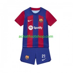 Maillot FC Barcelone Frenkie de Jong 21 Domicile Tenue pour Enfant 2023-2024 Manche Courte