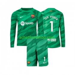 Maillot FC Barcelone Ter Stegen 1 Gardien Domicile Tenue pour Enfant 2023-2024 Manche Longue