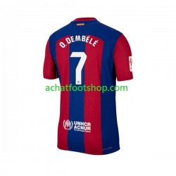 Maillot FC Barcelone Ousmane Dembele 7 Domicile Tenue pour Homme 2023-2024 Manche Courte