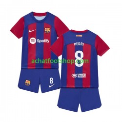 Maillot FC Barcelone Pedri 8 Domicile Tenue pour Enfant 2023-2024 Manche Courte
