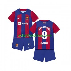 Maillot FC Barcelone Robert Lewandowski 9 Domicile Tenue pour Enfant 2023-2024 Manche Courte
