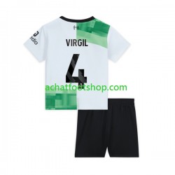 Maillot Liverpool Virgil van Dijk 4 Extérieur Tenue pour Enfant 2023-2024 Manche Courte