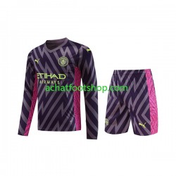Maillot Manchester City Gardien Extérieur Tenue pour Enfant 2023-2024 Manche Longue