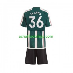Maillot Manchester United Anthony Elanga 36 Extérieur Tenue pour Enfant 2023-2024 Manche Courte