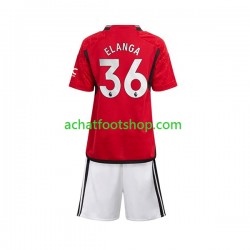 Maillot Manchester United Anthony Elanga 36 Domicile Tenue pour Enfant 2023-2024 Manche Courte