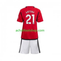 Maillot Manchester United Antony Matheus 21 Domicile Tenue pour Enfant 2023-2024 Manche Courte