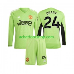 Maillot Manchester United Andre Onana 24 Gardien Domicile Tenue pour Enfant 2023-2024 Manche Longue