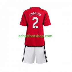 Maillot Manchester United Lindelof 2 Domicile Tenue pour Enfant 2023-2024 Manche Courte