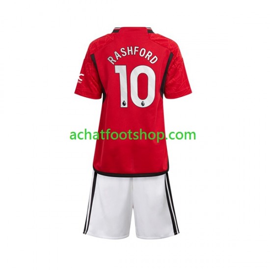 Maillot Manchester United Marcus Rashford 10 Domicile Tenue pour Enfant 2023-2024 Manche Courte