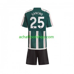 Maillot Manchester United Sancho 25 Extérieur Tenue pour Enfant 2023-2024 Manche Courte Maillot Manchester United Sancho 25 Extérieur Tenue pour Enfant 2023-2024 Manche Courte