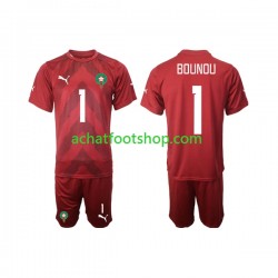 Maillot Maroc Yassine Bounou 1 Gardien Domicile Tenue pour Enfant 2022 Manche Courte