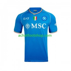 Maillot Naples Khvicha Kvaratskhelia 77 Domicile Tenue pour Homme 2023-2024 Manche Courte