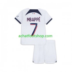 Maillot Paris Saint-Germain Mbappé Kylian 7 Extérieur Tenue pour Enfant 2023-2024 Manche Courte
