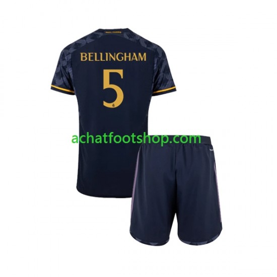 Maillot Real Madrid Jude Bellingham 5 Extérieur Tenue pour Enfant 2023-2024 Manche Courte