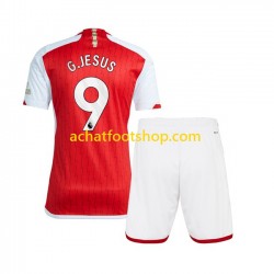 Maillot Arsenal Gabriel Jesus 9 Domicile Tenue pour Enfant 2023-2024 Manche Courte