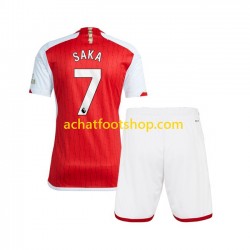 Maillot Arsenal Saka 7 Domicile Tenue pour Enfant 2023-2024 Manche Courte