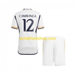 Maillot Real Madrid Camavinga 12 Domicile Tenue pour Enfant 2023-2024 Manche Courte