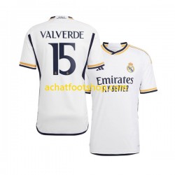 Maillot Real Madrid Federico Valverde 15 Domicile Tenue pour Homme 2023-2024 Manche Courte