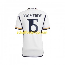 Maillot Real Madrid Federico Valverde 15 Domicile Tenue pour Homme 2023-2024 Manche Courte