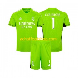 Maillot Real Madrid Thibaut Courtois 1 Gardien Domicile Tenue pour Enfant 2023-2024 Manche Courte