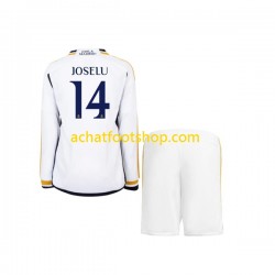 Maillot Real Madrid JOSELU 14 Domicile Tenue pour Enfant 2023-2024 Manche Longue