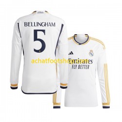 Maillot Real Madrid Jude Bellingham 5 Domicile Tenue pour Homme 2023-2024 Manche Longue