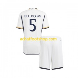 Maillot Real Madrid Jude Bellingham 5 Domicile Tenue pour Enfant 2023-2024 Manche Courte