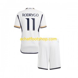 Maillot Real Madrid Rodrygo Goes 11 Domicile Tenue pour Enfant 2023-2024 Manche Courte