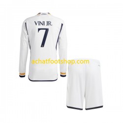 Maillot Real Madrid Vinicius Junior 7 Domicile Tenue pour Enfant 2023-2024 Manche Longue