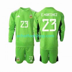 Maillot Argentine Emiliano Martinez 23 Gardien Domicile Tenue pour Enfant Coupe du Monde 2022 Manche Longue