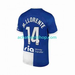 Maillot Atlético Madrid 2 Marcos Llorente 14 Extérieur Tenue pour Homme 2023-2024 Manche Courte