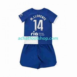 Maillot Atlético Madrid 2 Marcos Llorente 14 Extérieur Tenue pour Enfant 2023-2024 Manche Courte