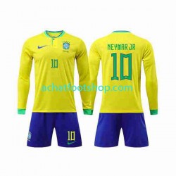 Maillot Brésil Neymar Jr 10 Domicile Tenue pour Enfant Coupe du Monde 2022 Manche Longue Maillot Brésil Neymar Jr 10 Domicile Tenue pour Enfant Coupe du Monde 2022 Manche Longue
