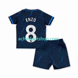 Maillot Chelsea Enzo Fernandez 8 Extérieur Tenue pour Enfant 2023-2024 Manche Courte