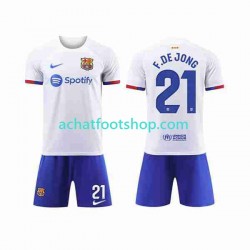 Maillot FC Barcelone Frenkie de Jong 21 Extérieur Tenue pour Enfant 2023-2024 Manche Courte
