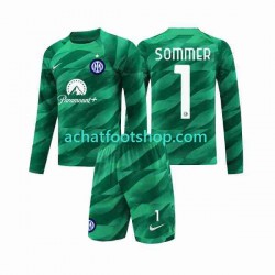 Maillot Inter Milan Sommer 1 Gardien Extérieur Tenue pour Enfant 2023-2024 Manche Longue