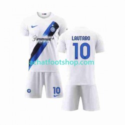 Maillot Inter Milan Lautaro Martinez 10 Extérieur Tenue pour Enfant 2023-2024 Manche Courte