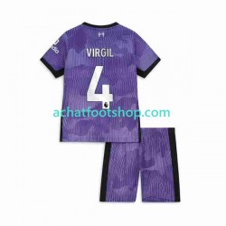 Maillot Liverpool Virgil van Dijk 4 3ème Tenue pour Enfant 2023-2024 Manche Courte